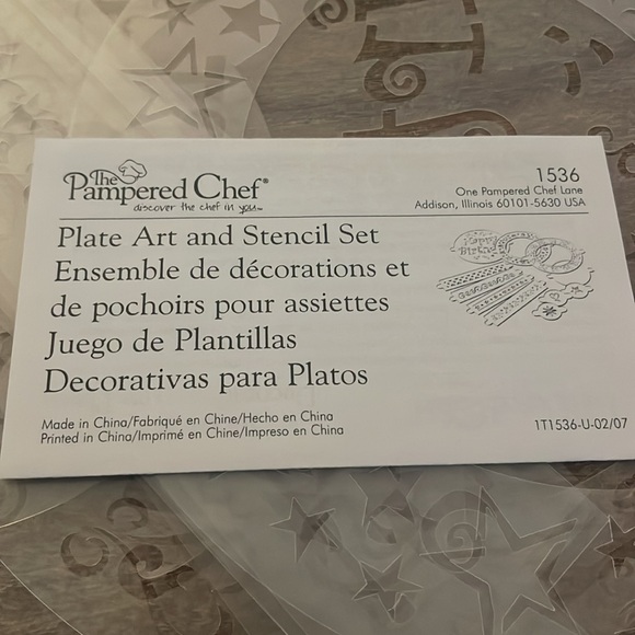 The Pampered Chef Plate Art and Stencil Set NEW - Picture 4 of 5